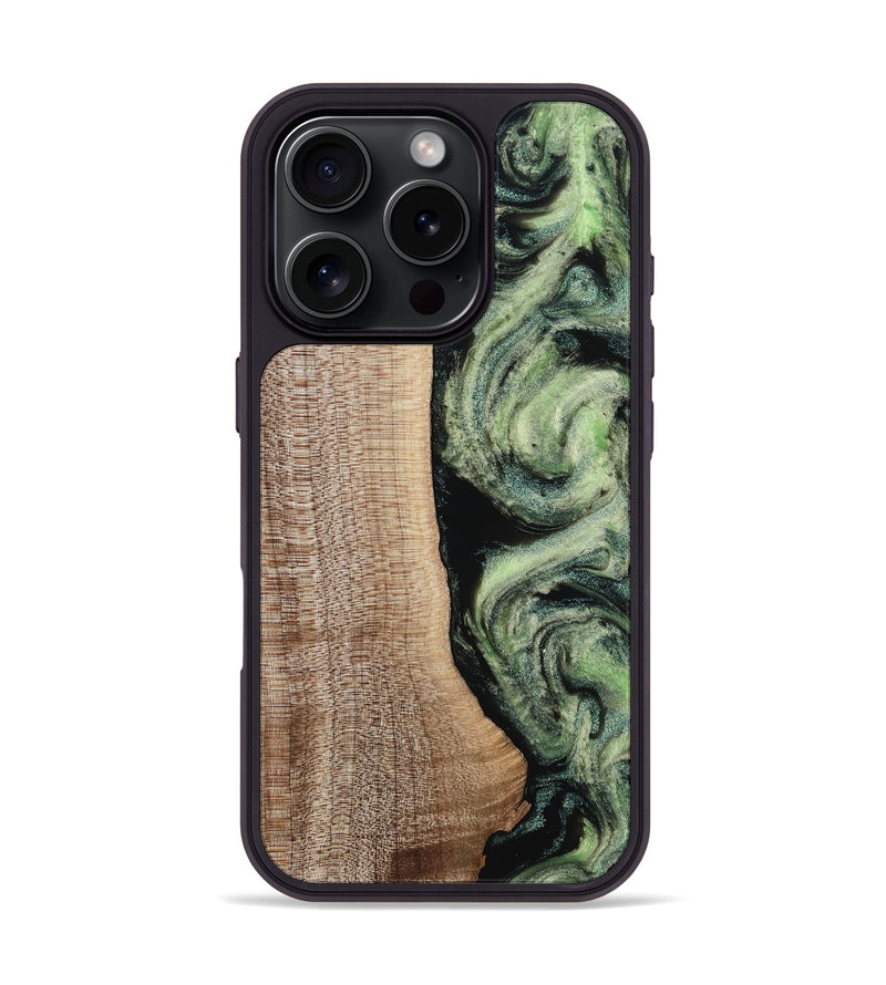 iPhone 16 Pro Wood Phone Case - Lina (Green, 812973)