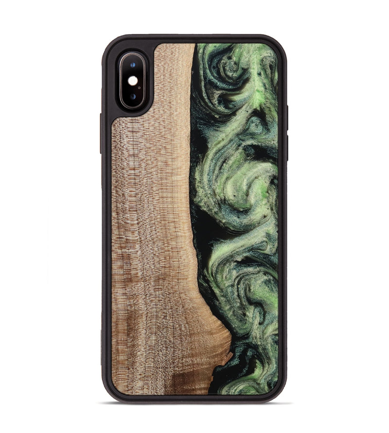 iPhone Xs Max Wood Phone Case - Lina (Green, 812973)