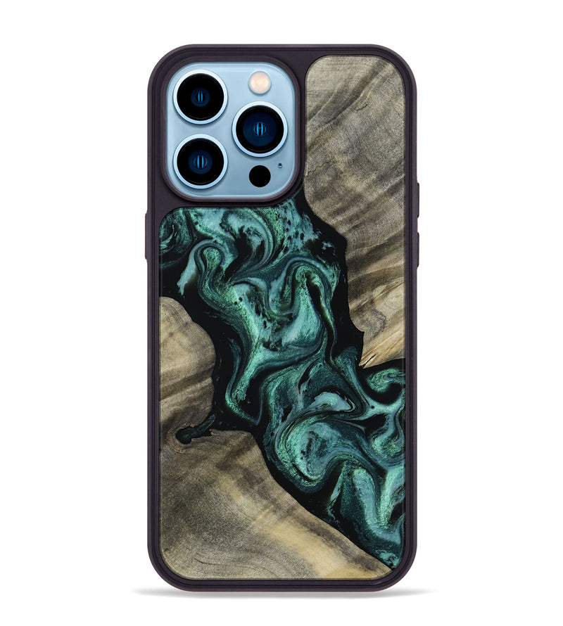 iPhone 14 Pro Max Wood Phone Case - Alyson (Green, 812974)
