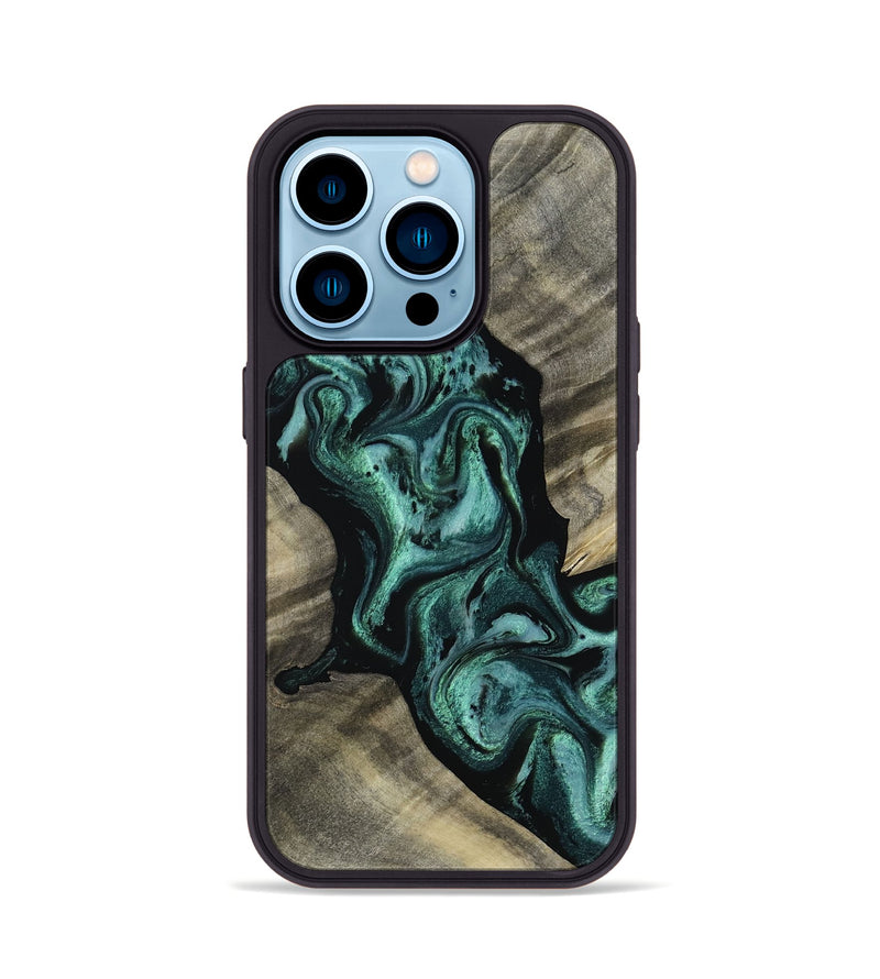iPhone 14 Pro Wood Phone Case - Alyson (Green, 812974)