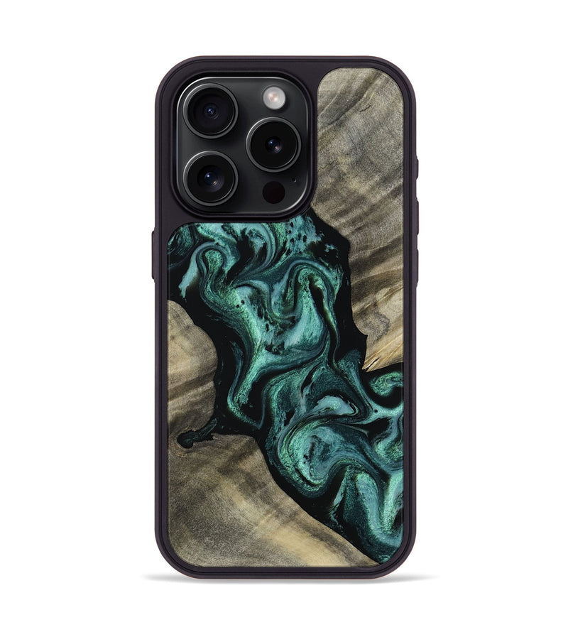 iPhone 15 Pro Wood Phone Case - Alyson (Green, 812974)