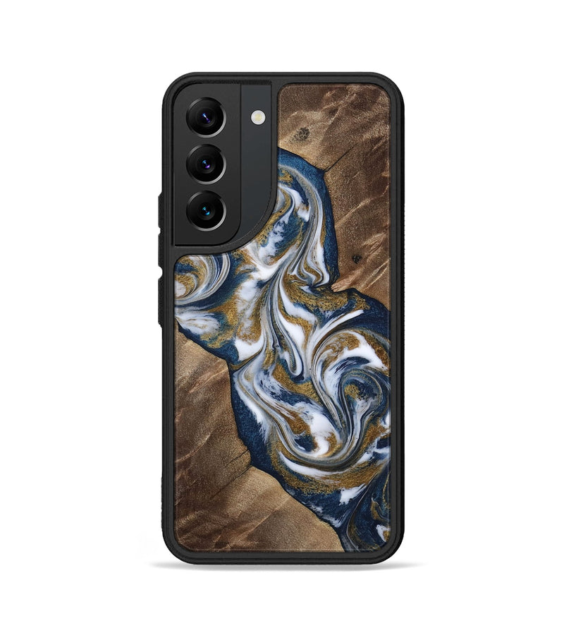 Galaxy S22 Wood Phone Case - Kye (Teal & Gold, 812978)