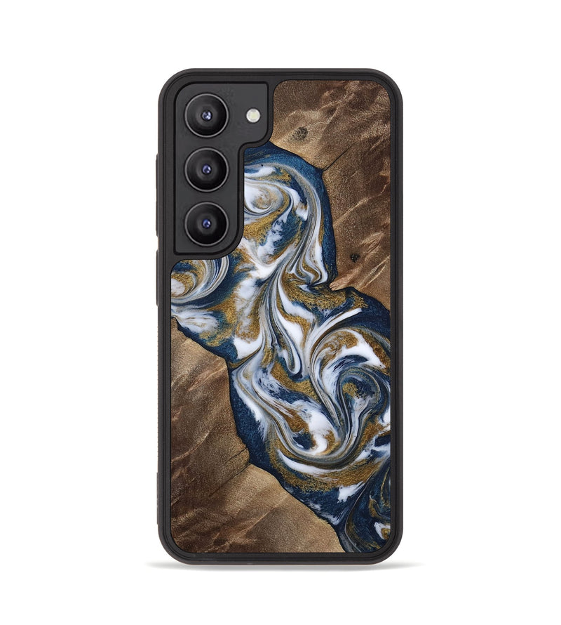 Galaxy S23 Wood Phone Case - Kye (Teal & Gold, 812978)