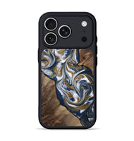 iPhone 17 Pro Wood Phone Case - Kye (Teal & Gold, 812978)