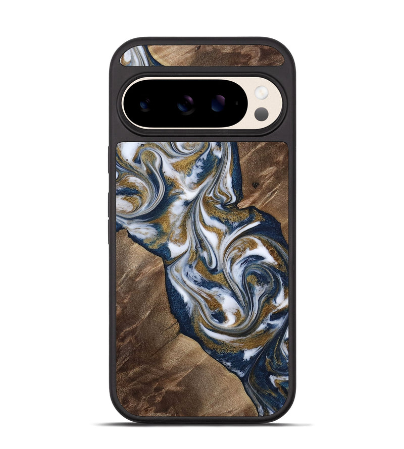Pixel 10 Wood Phone Case - Kye (Teal & Gold, 812978)