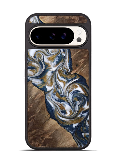Pixel 9 Pro Wood Phone Case - Kye (Teal & Gold, 812978)
