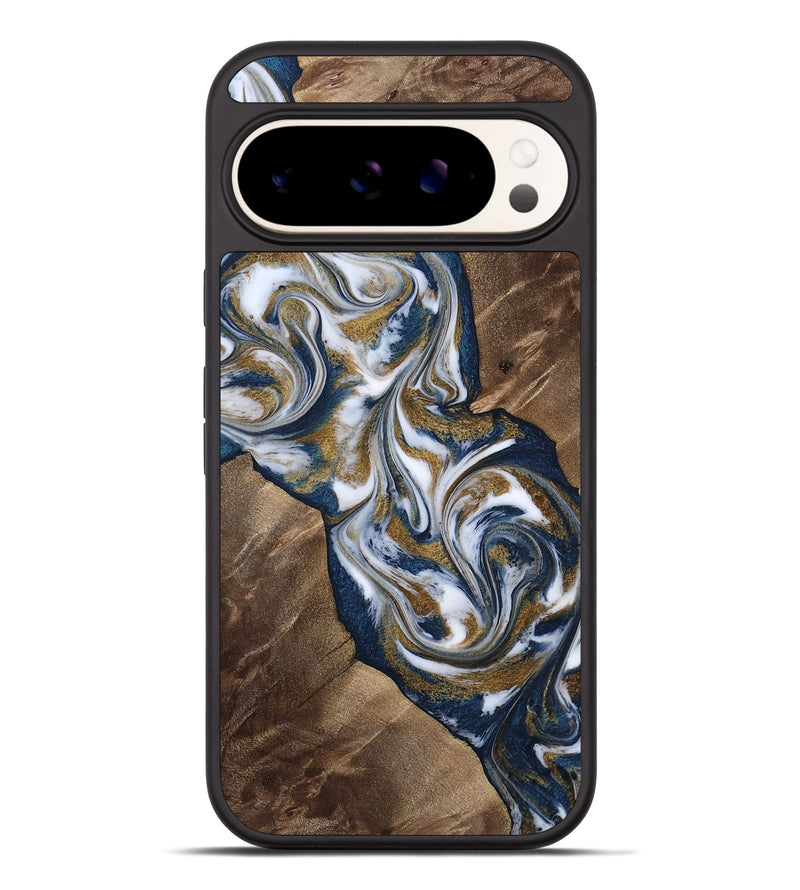 Pixel 9 Pro XL Wood Phone Case - Kye (Teal & Gold, 812978)
