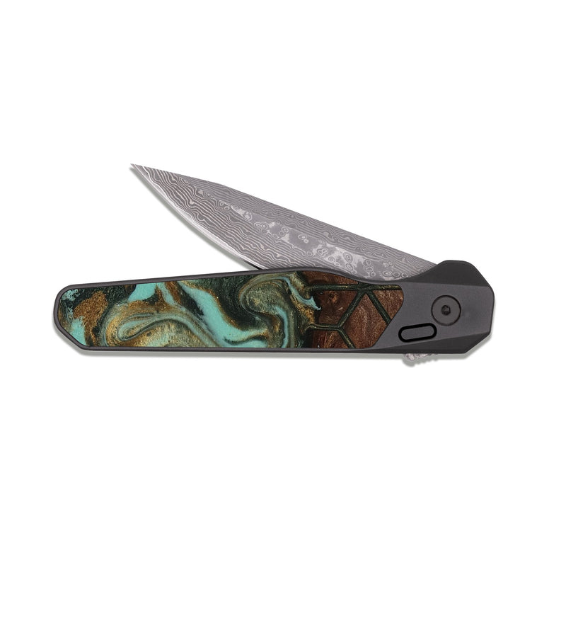 EDC Dark Damascus Wood Pocket Knife - Colby (Pattern, 813000)