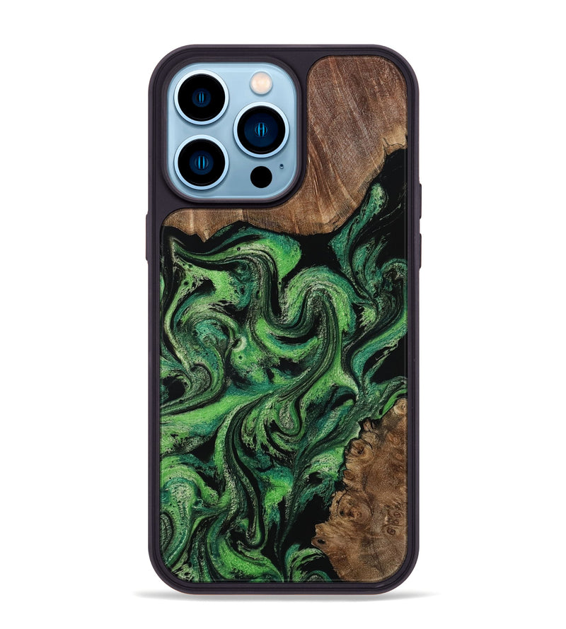 iPhone 14 Pro Max Wood Phone Case - Rio (Green, 813051)