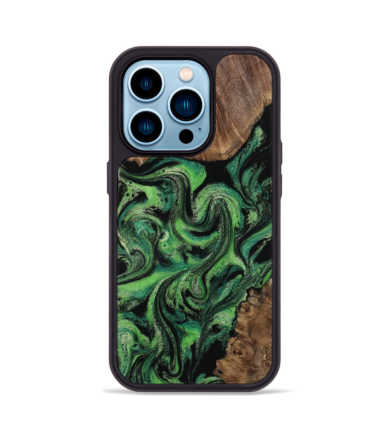 iPhone 14 Pro Wood Phone Case - Rio (Green, 813051)