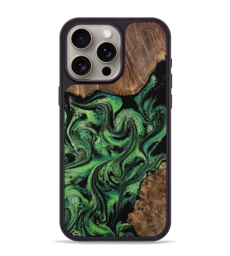 iPhone 15 Pro Max Wood Phone Case - Rio (Green, 813051)