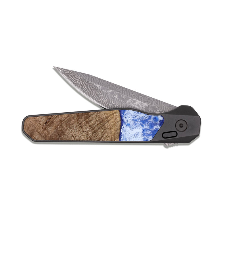 EDC Dark Damascus Wood Pocket Knife - Beatriz (Coastal, 813071)
