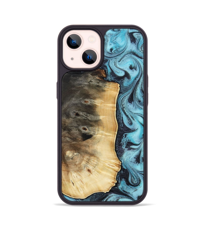 iPhone 14 Wood Phone Case - Orin (Blue, 813083)