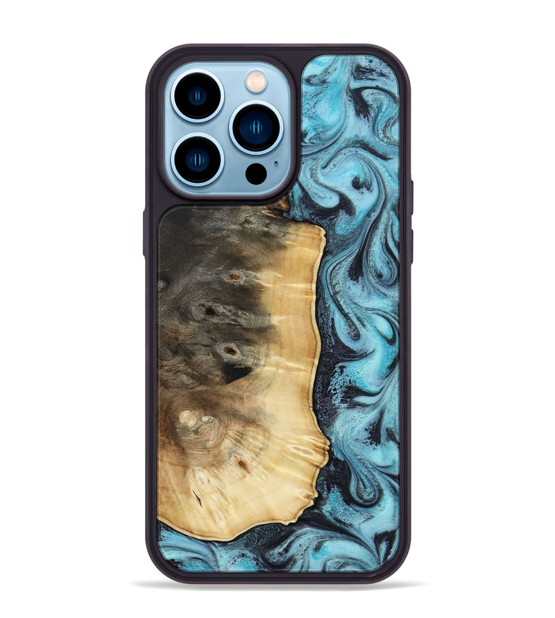 iPhone 14 Pro Max Wood Phone Case - Orin (Blue, 813083)