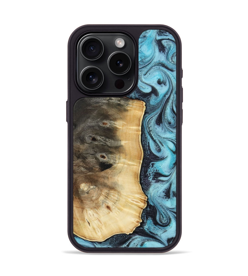 iPhone 15 Pro Wood Phone Case - Orin (Blue, 813083)
