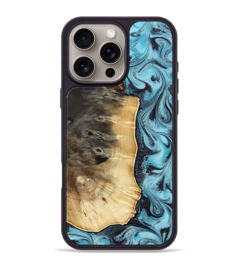 iPhone 16 Pro Max Wood Phone Case - Orin (Blue, 813083)