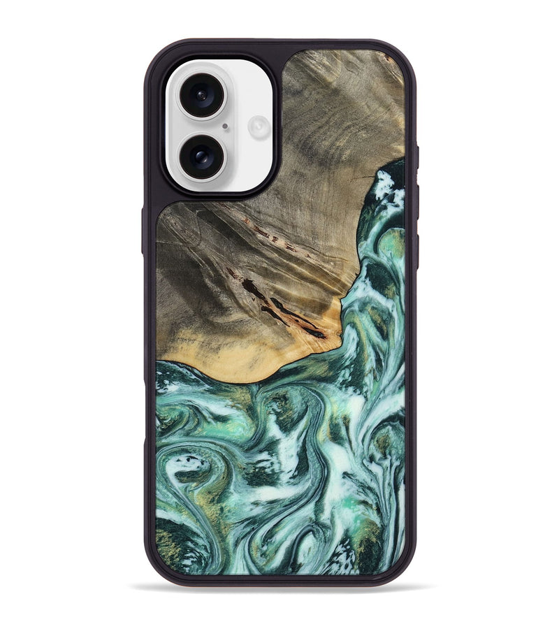 iPhone 16 Plus Wood Phone Case - Wheeler (Green, 813088)
