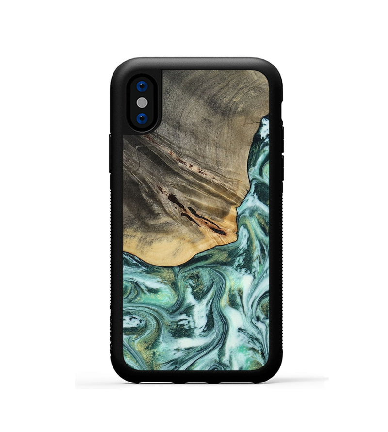 iPhone Xs Wood Phone Case - Wheeler (Green, 813088)