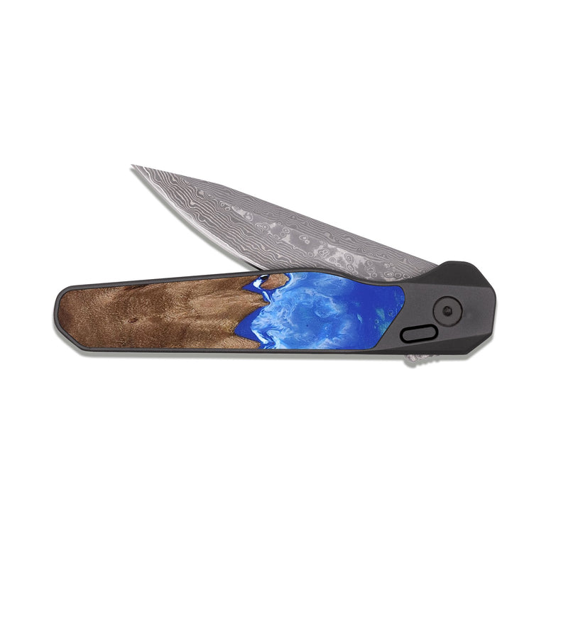 EDC Dark Damascus Wood Pocket Knife - Justin (Coastal, 813106)