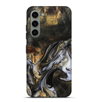 Galaxy S23 Plus Wood Live Edge Phone Case - Natalya (Black & White, 813127)