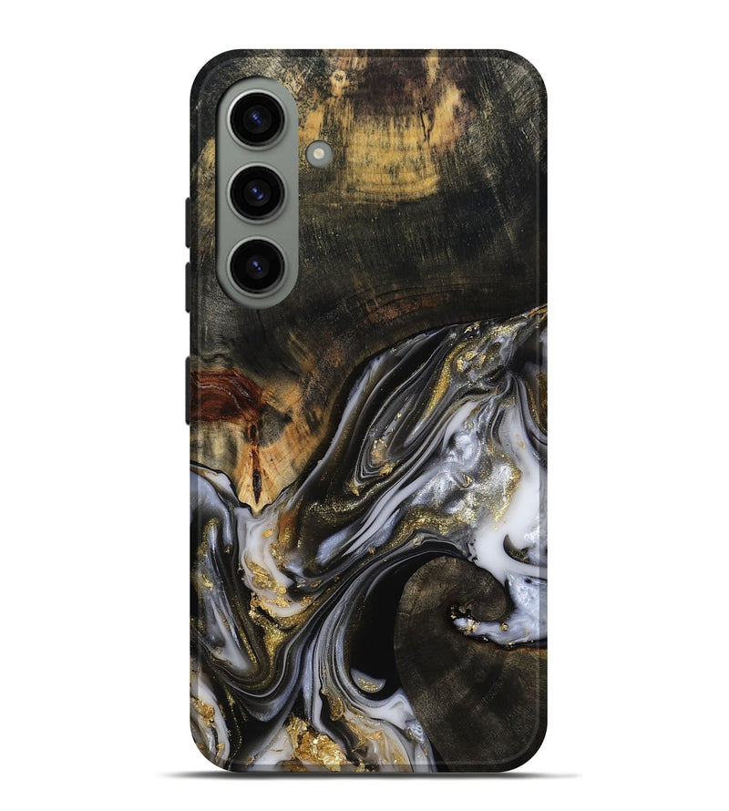 Galaxy S24 Plus Wood Live Edge Phone Case - Natalya (Black & White, 813127)