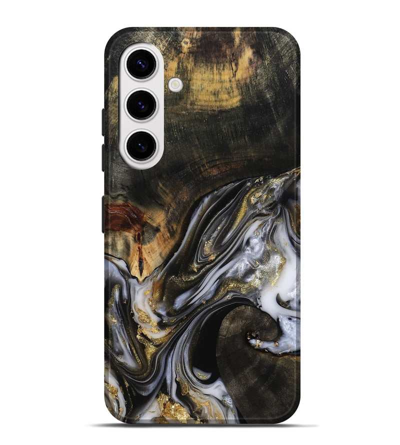 Galaxy S25 Plus Wood Live Edge Phone Case - Natalya (Black & White, 813127)