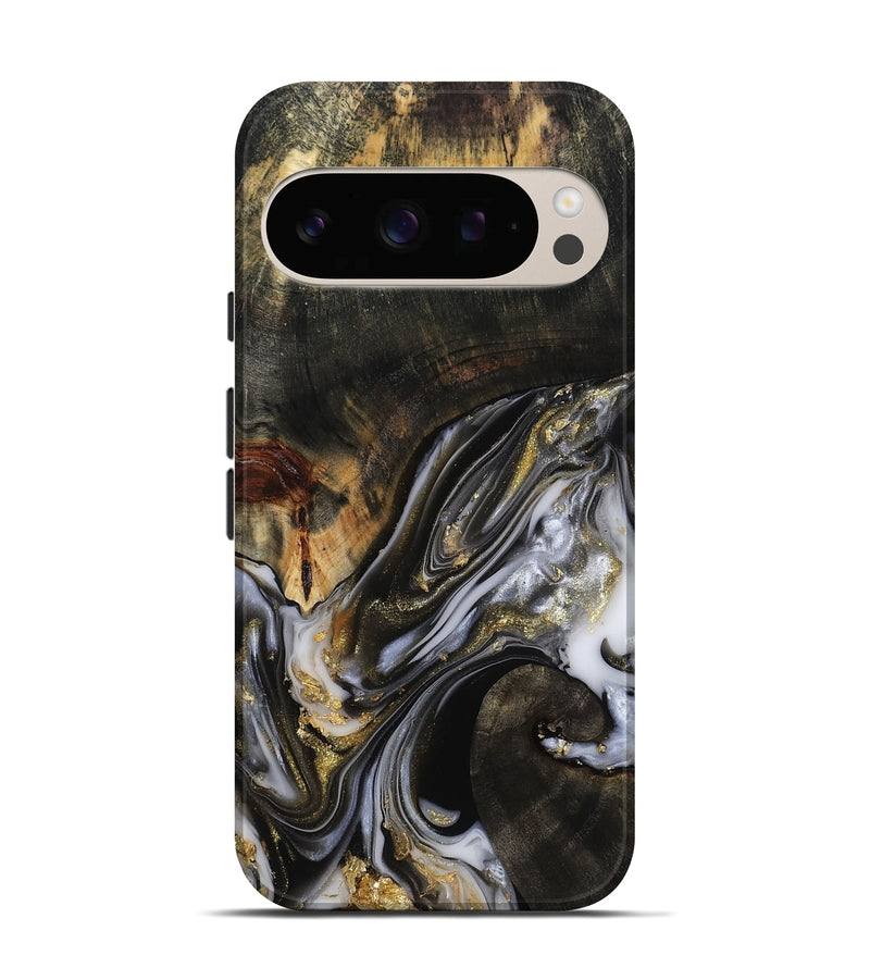Pixel 10 Wood Live Edge Phone Case - Natalya (Black & White, 813127)