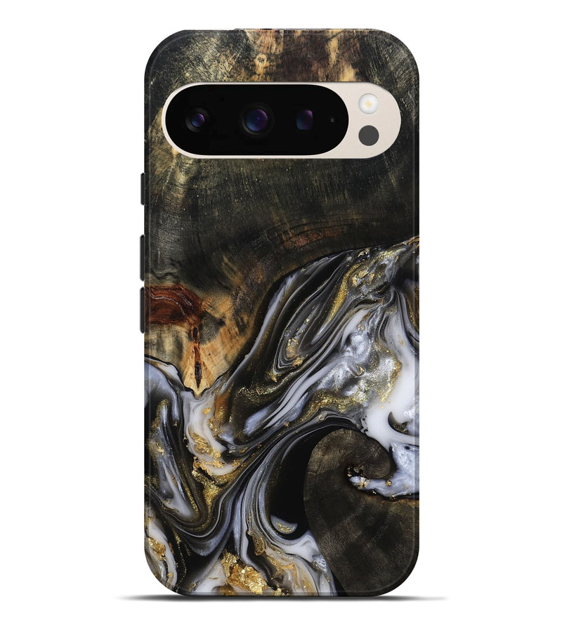 Pixel 9 Pro XL Wood Live Edge Phone Case - Natalya (Black & White, 813127)