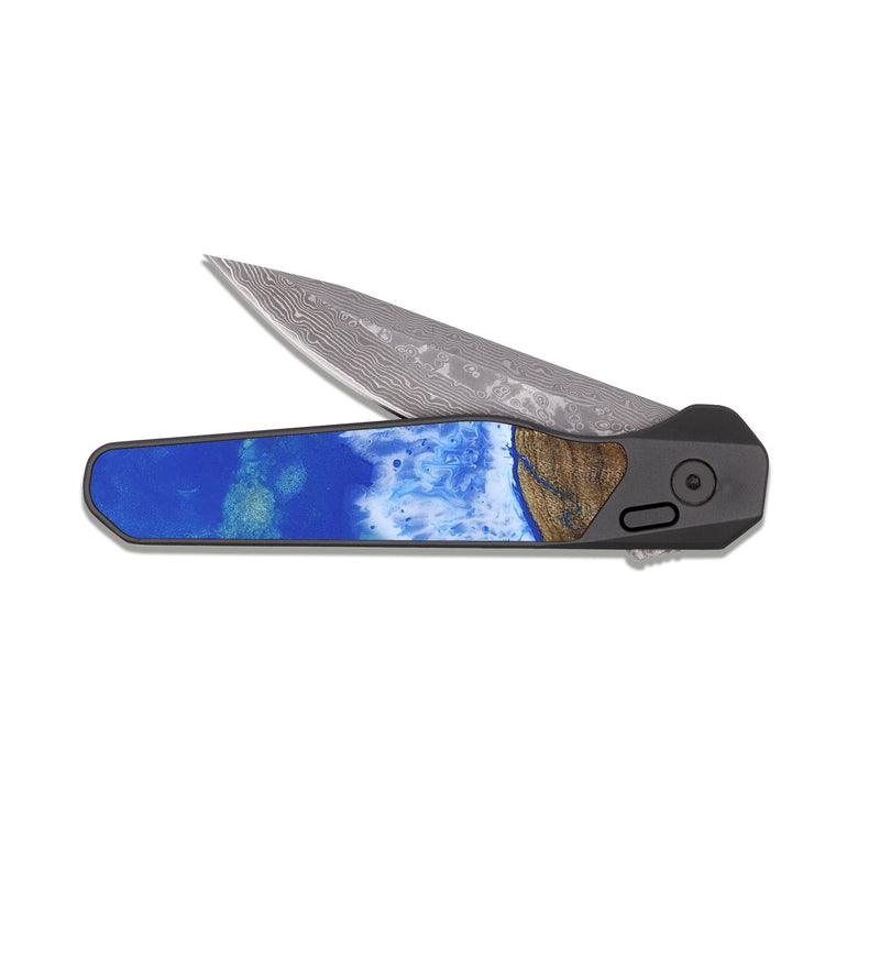 EDC Dark Damascus Wood Pocket Knife - Audra (Coastal, 813162)