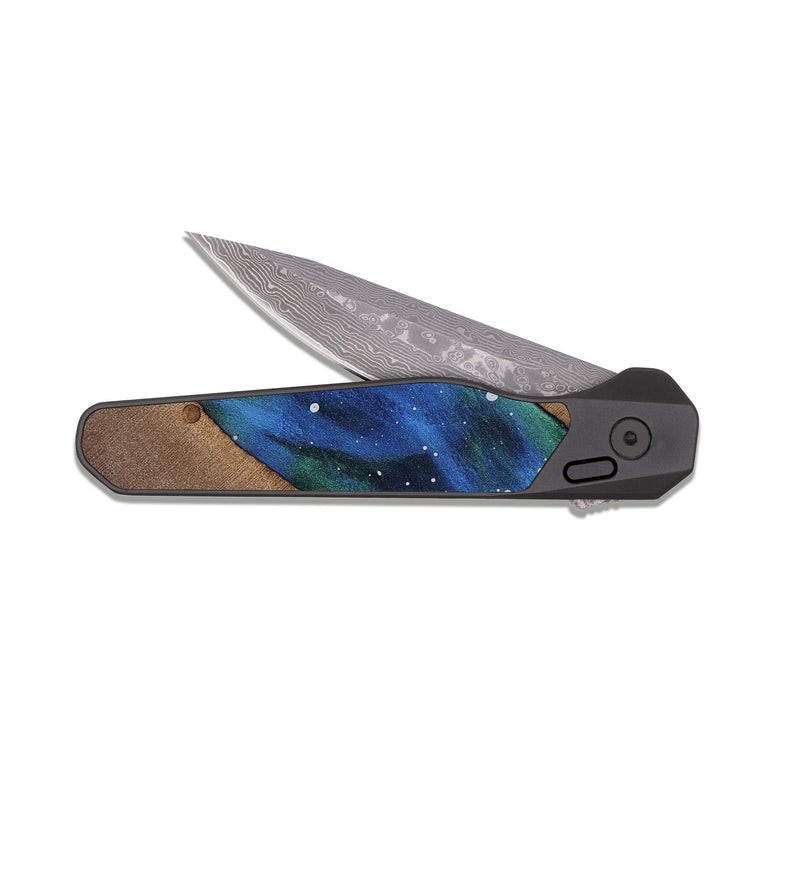 EDC Dark Damascus Wood Pocket Knife - Melody (Cosmos, 813211)