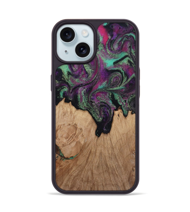 iPhone 15 Wood Phone Case - Kiley (Green, 813221)