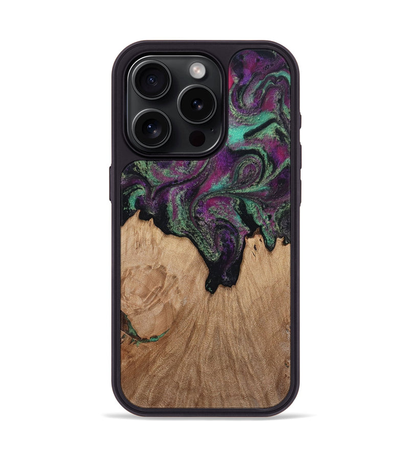iPhone 15 Pro Wood Phone Case - Kiley (Green, 813221)
