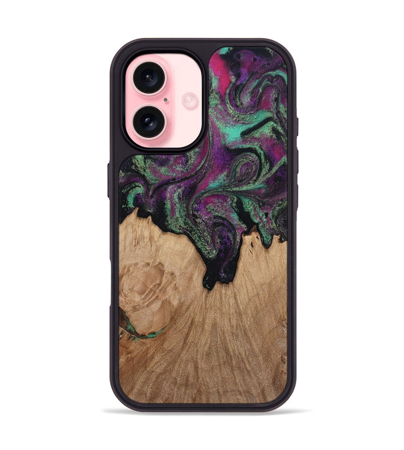 iPhone 16 Wood Phone Case - Kiley (Green, 813221)