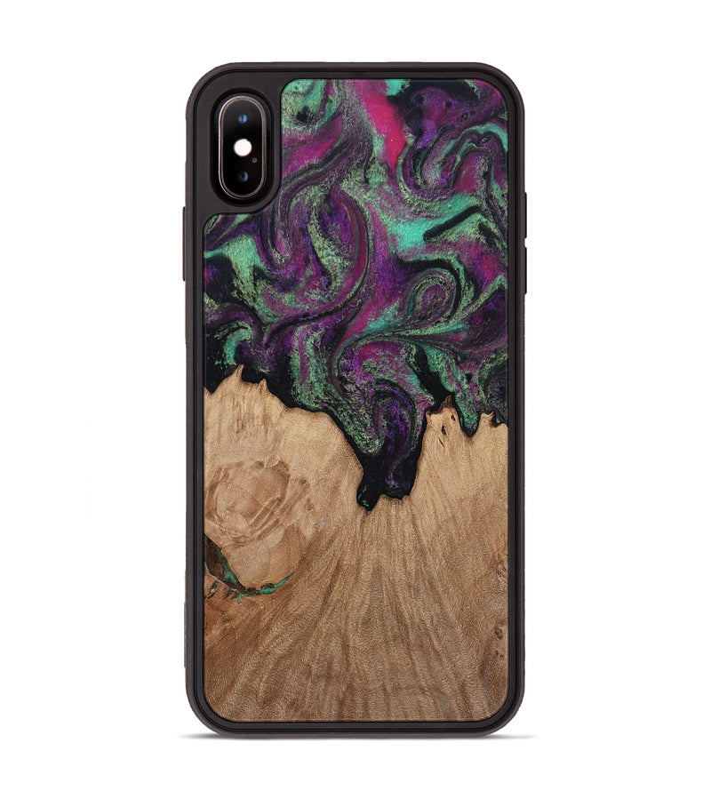 iPhone Xs Max Wood Phone Case - Kiley (Green, 813221)