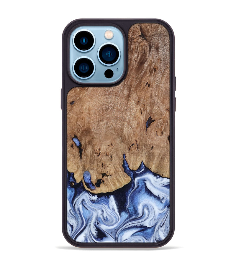iPhone 14 Pro Max Wood Phone Case - Price (Blue, 813242)