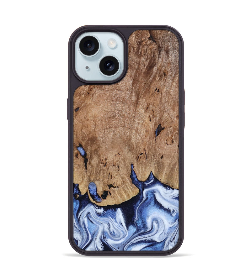 iPhone 15 Wood Phone Case - Price (Blue, 813242)