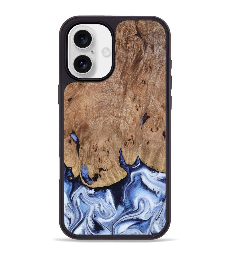 iPhone 16 Plus Wood Phone Case - Price (Blue, 813242)