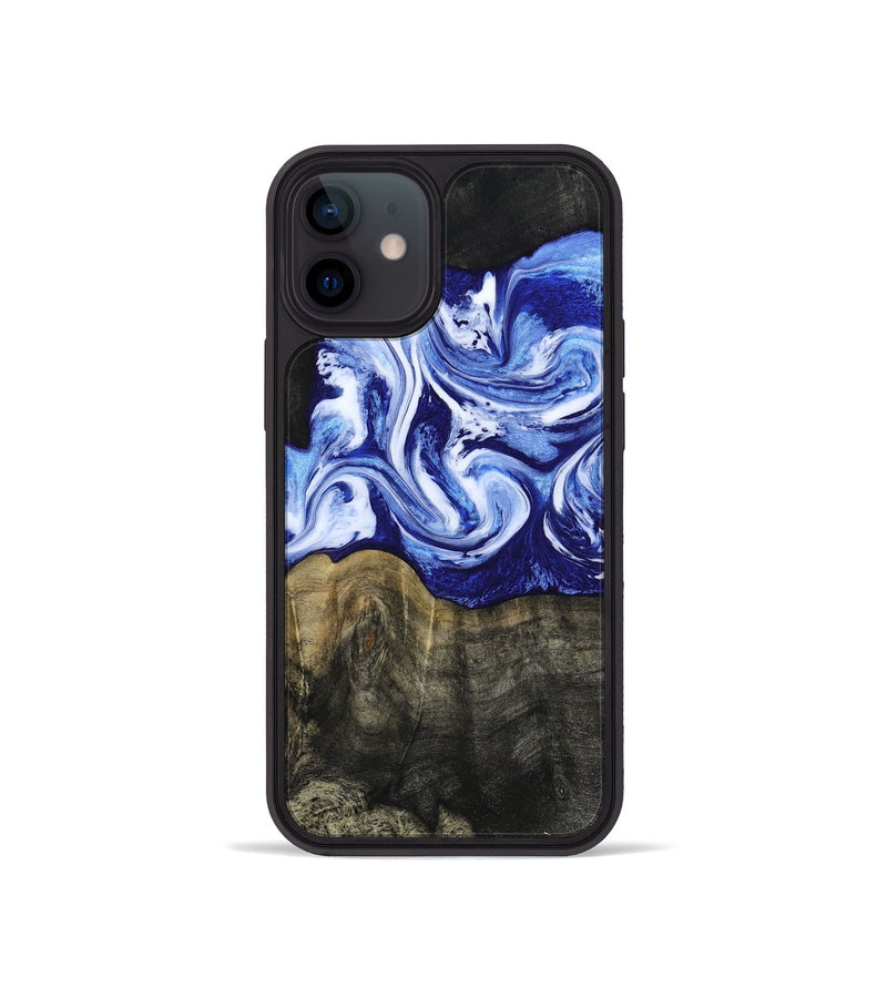 iPhone 12 mini Wood Phone Case - Geo (Blue, 813276)
