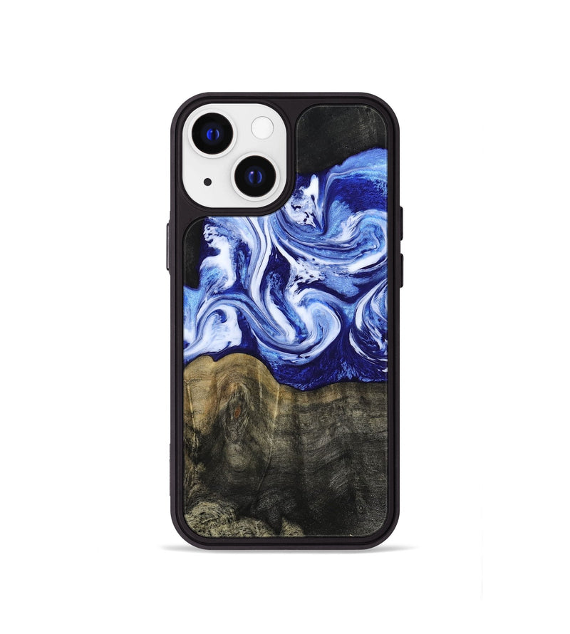 iPhone 13 mini Wood Phone Case - Geo (Blue, 813276)