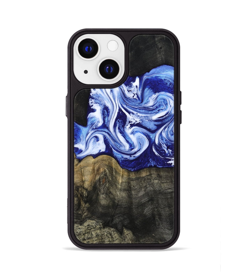 iPhone 13 Wood Phone Case - Geo (Blue, 813276)