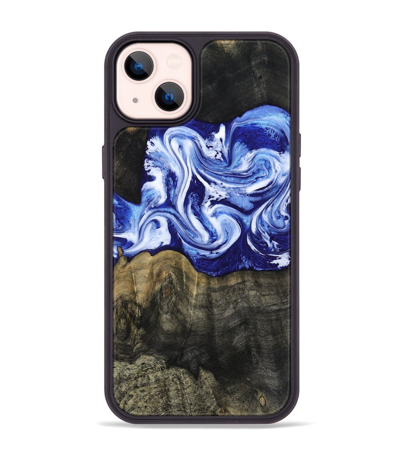 iPhone 14 Plus Wood Phone Case - Geo (Blue, 813276)
