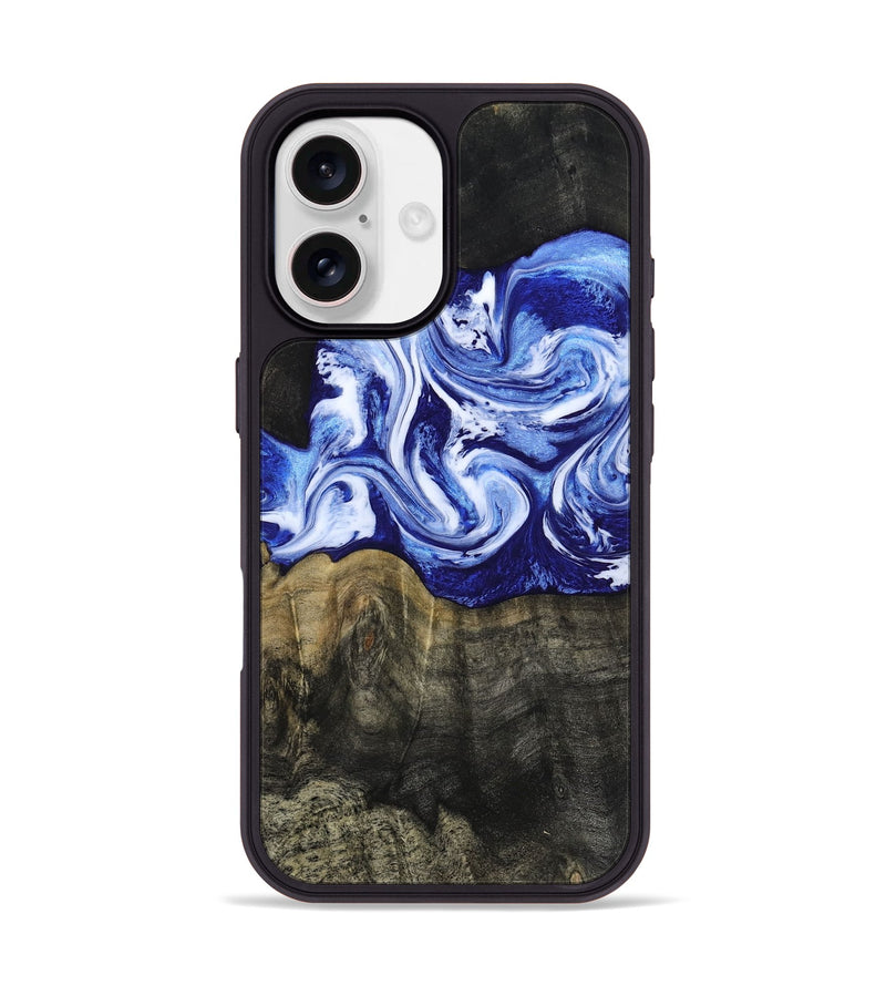 iPhone 17 Wood Phone Case - Geo (Blue, 813276)