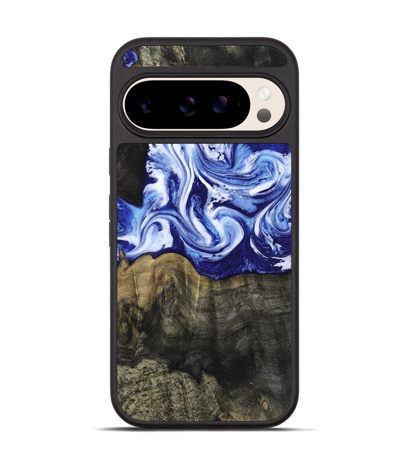 Pixel 10 Pro Wood Phone Case - Geo (Blue, 813276)