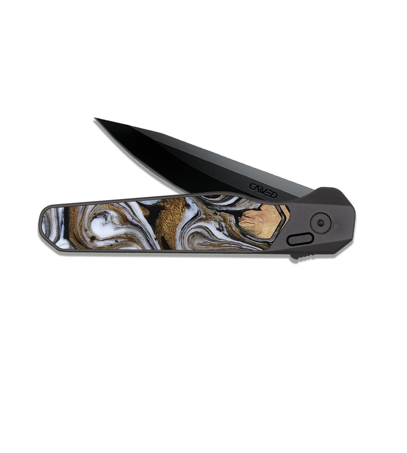 EDC Dark Slate Wood Pocket Knife - Azriel (Pattern, 813299)