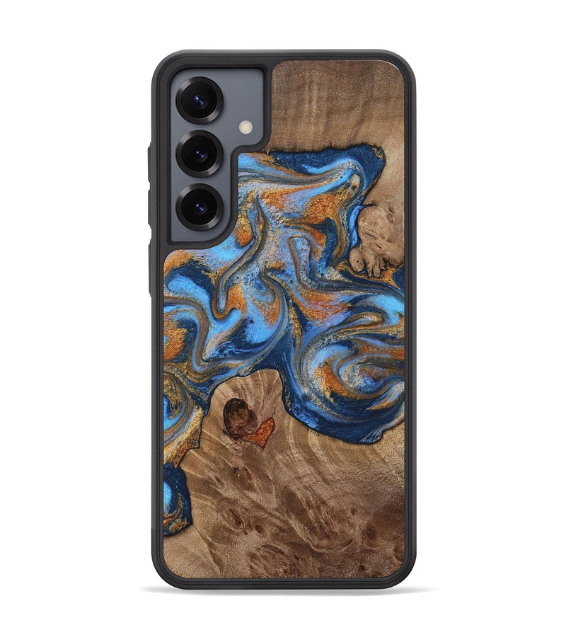 Galaxy S25 Plus Wood Phone Case - Javon (Teal & Gold, 813330)