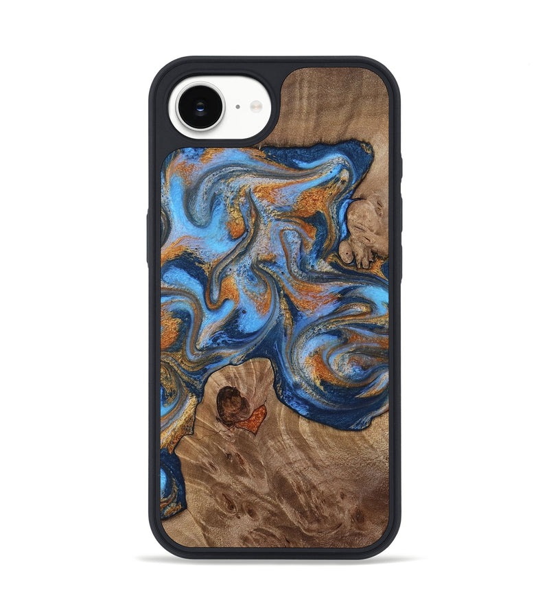 iPhone 17e Wood Phone Case - Javon (Teal & Gold, 813330)