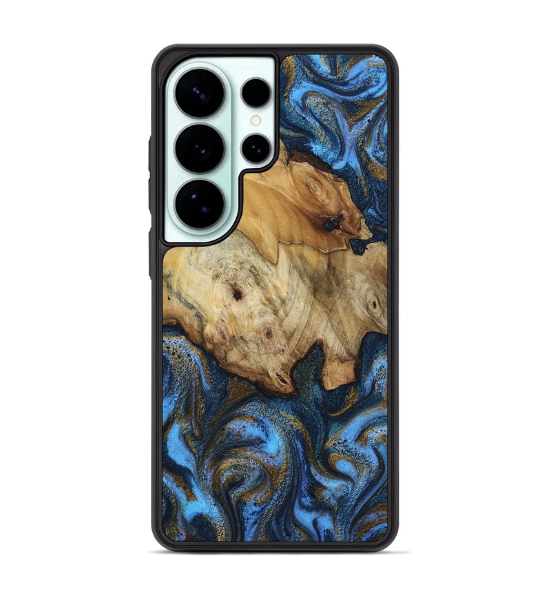 Galaxy S26 Ultra Wood Phone Case - Phoenix (Teal & Gold, 813332)