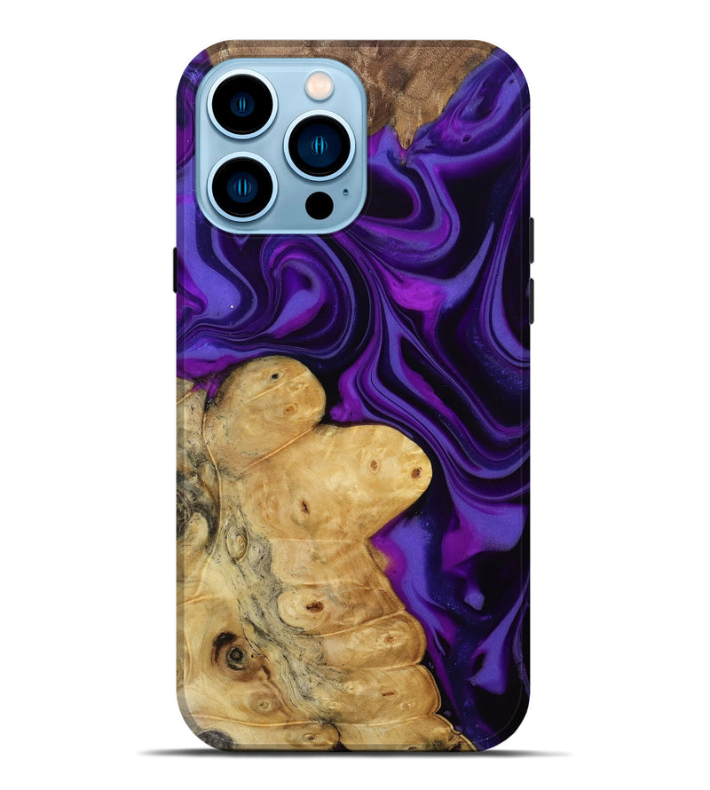 iPhone 14 Pro Max Wood Live Edge Phone Case - Karley (Purple, 813353)