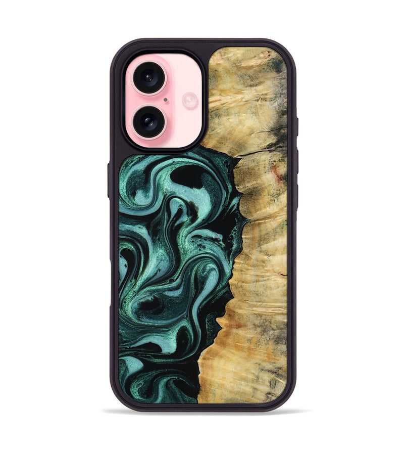 iPhone 16 Wood Phone Case - Blaire (Green, 813371)