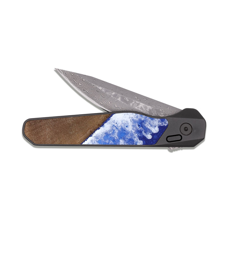 EDC Dark Damascus Wood Pocket Knife - Andie (Coastal, 813386)
